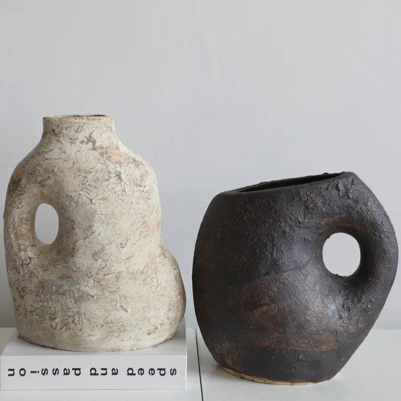 Modern Earth-colored Wabi-sabi Ceramic Vase
