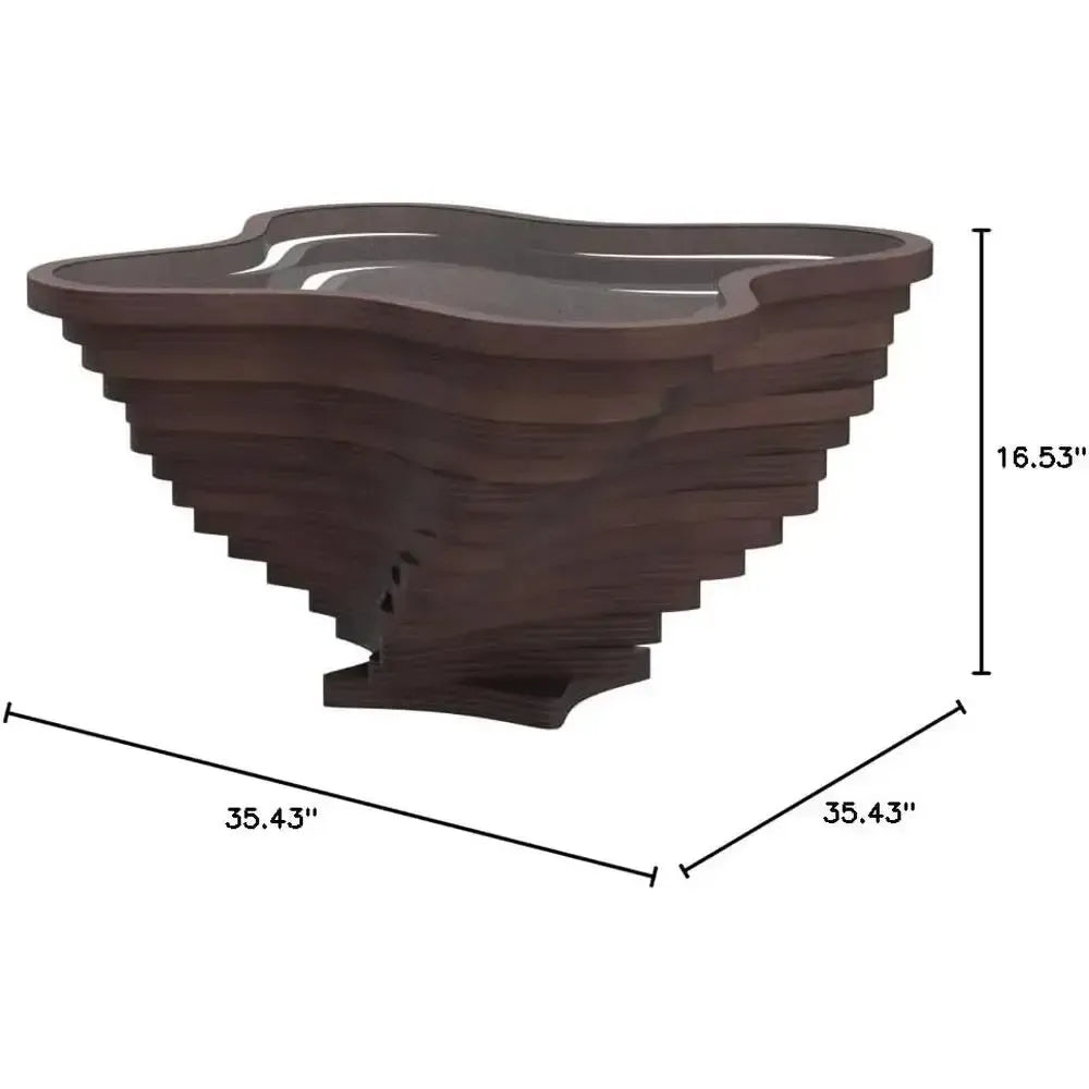 Natural Walnut Wave Coffee Table