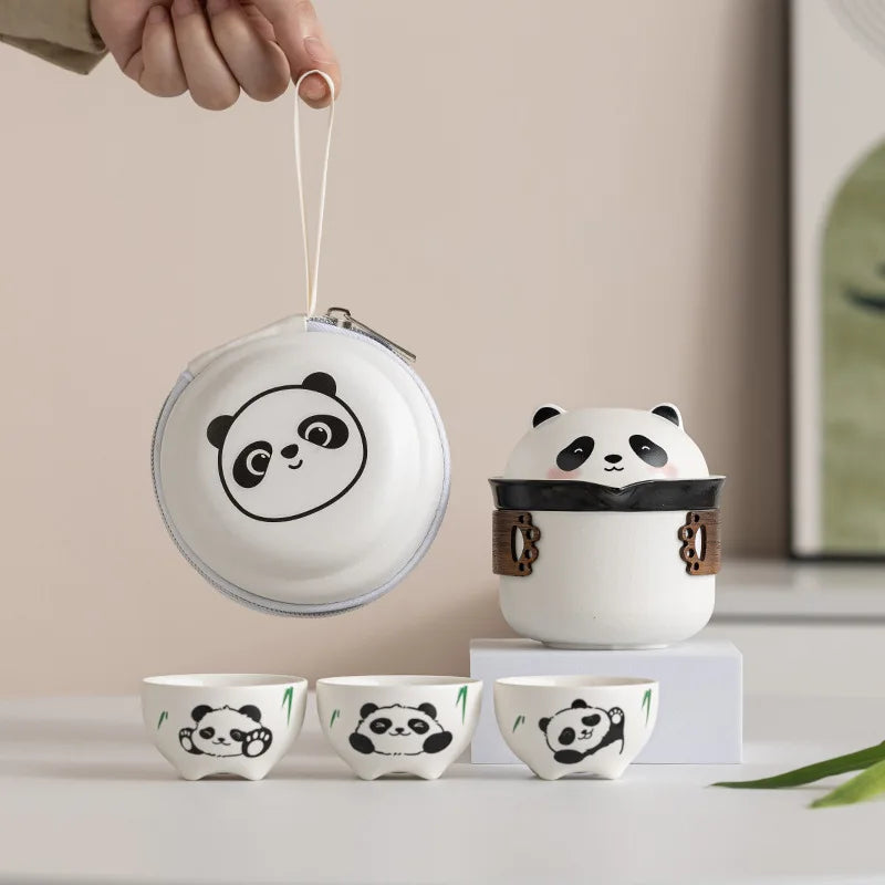 Outdoor Camping Panda Tea Set