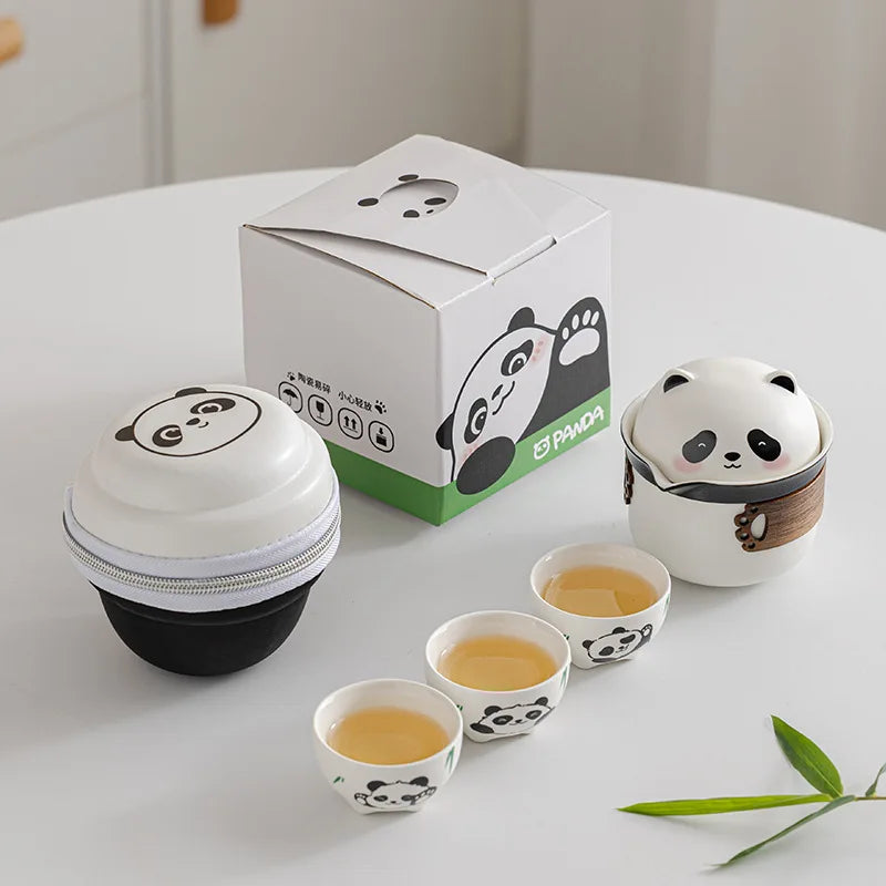 Outdoor Camping Panda Tea Set