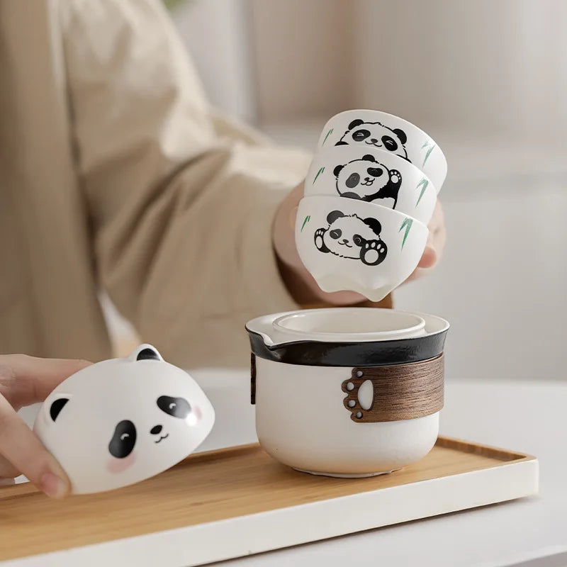 Outdoor Camping Panda Tea Set