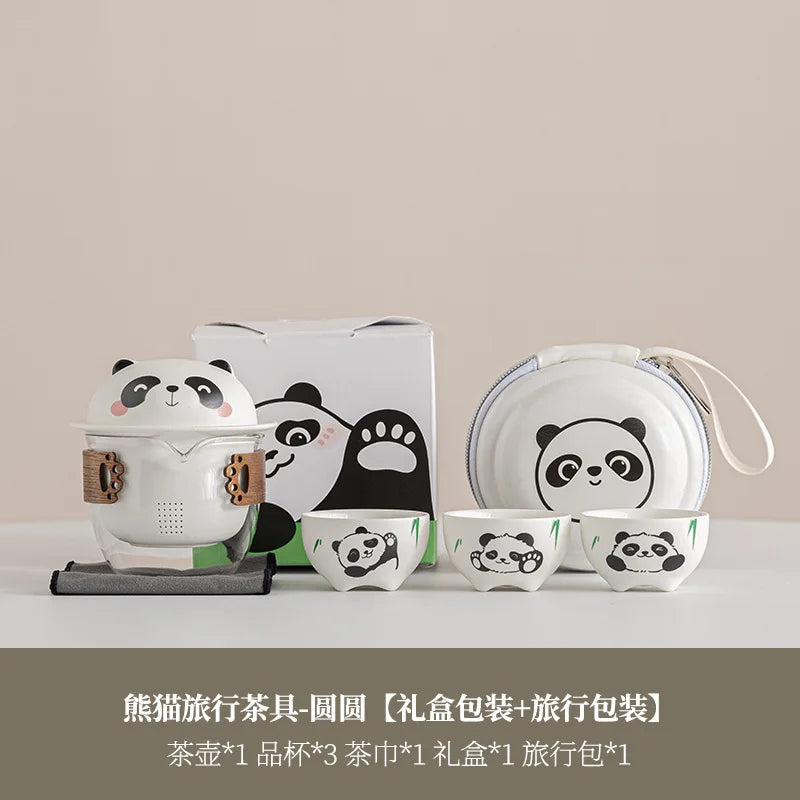 Outdoor Camping Panda Tea Set