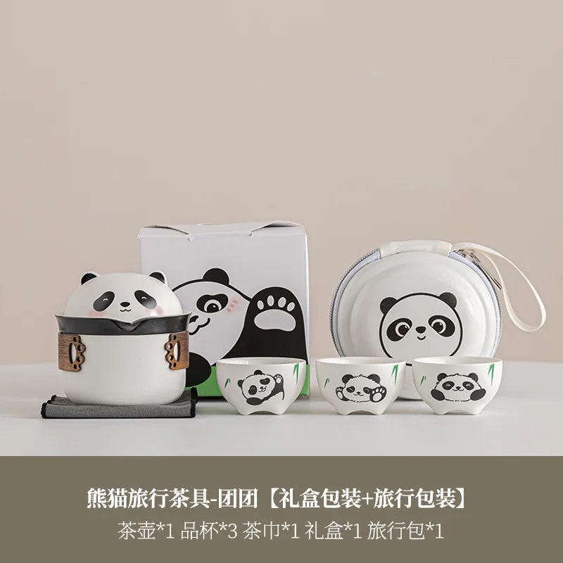 Outdoor Camping Panda Tea Set