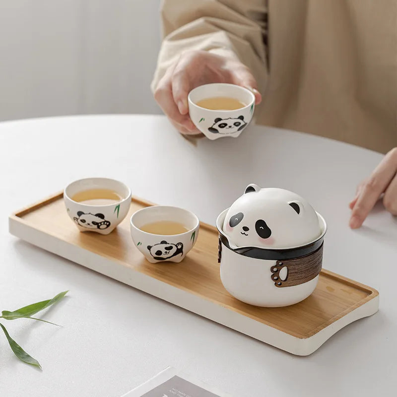 Outdoor Camping Panda Tea Set