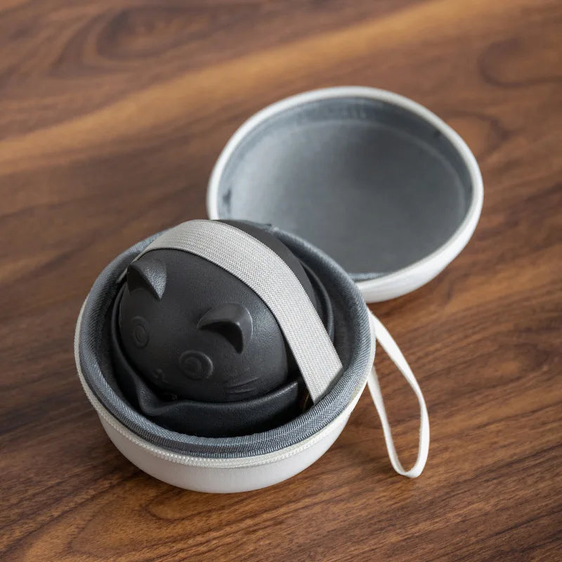 Portable Neko Ceramic Tea Set