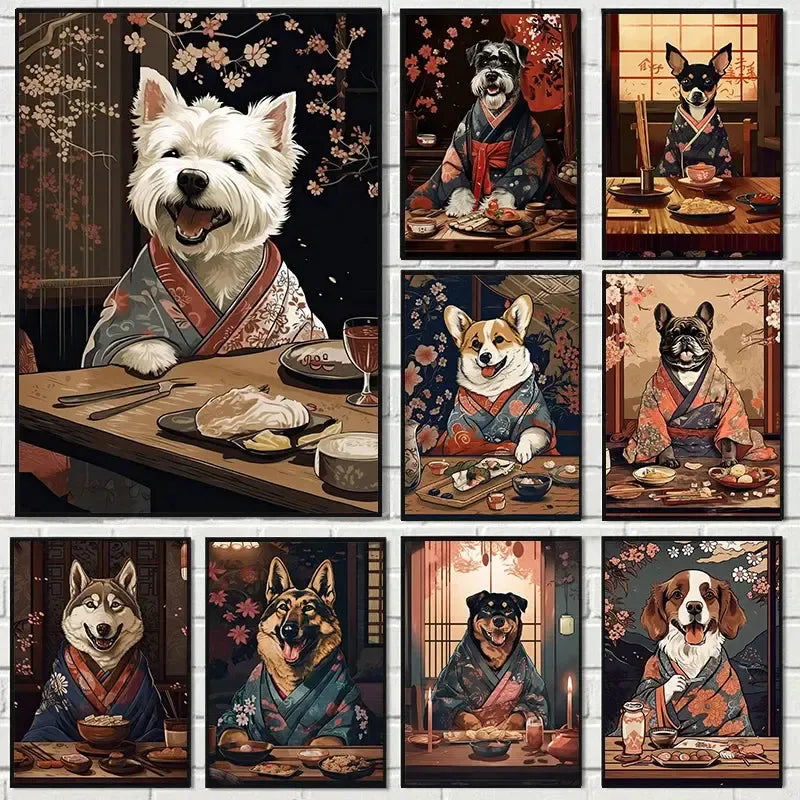 Retro Japanese Dog Posters