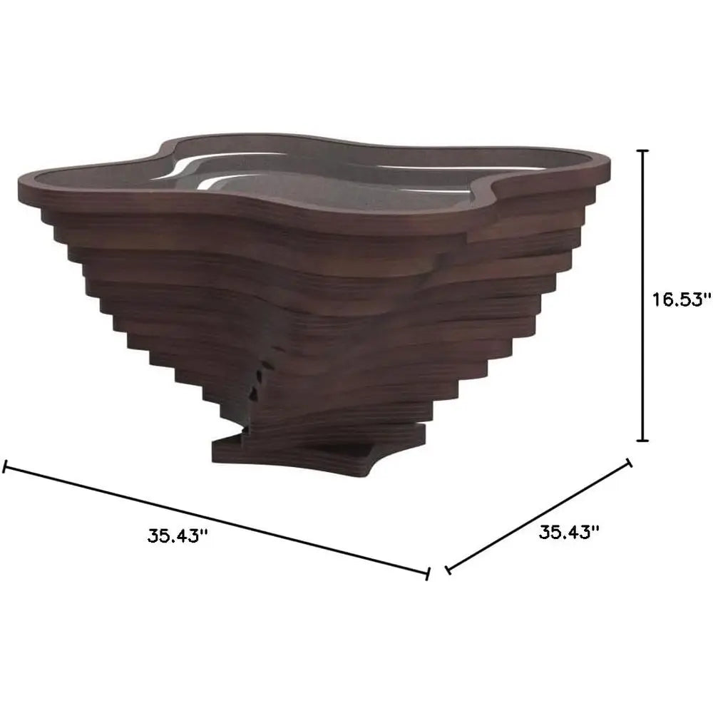 Natural Walnut Wave Coffee Table