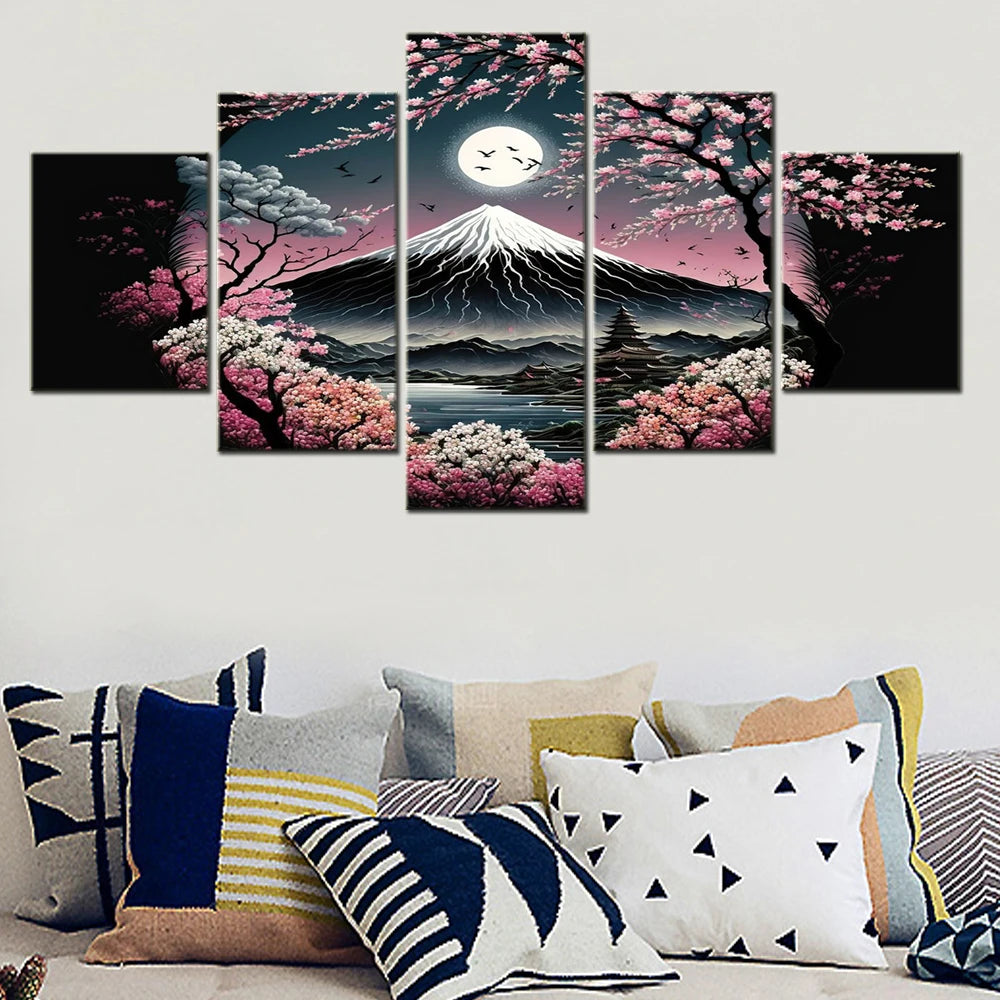 Sakura Night Fuji Poster