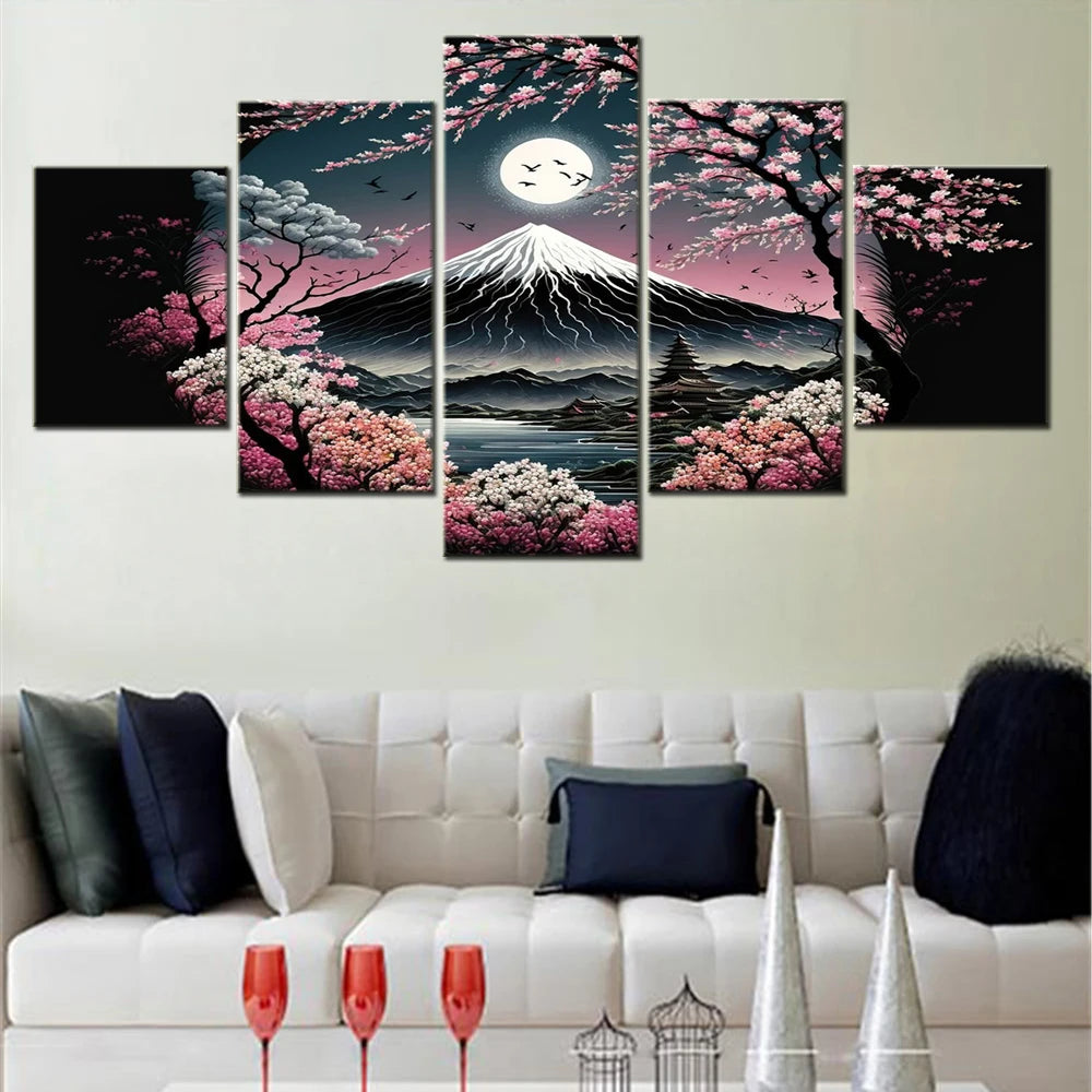 Sakura Night Fuji Poster