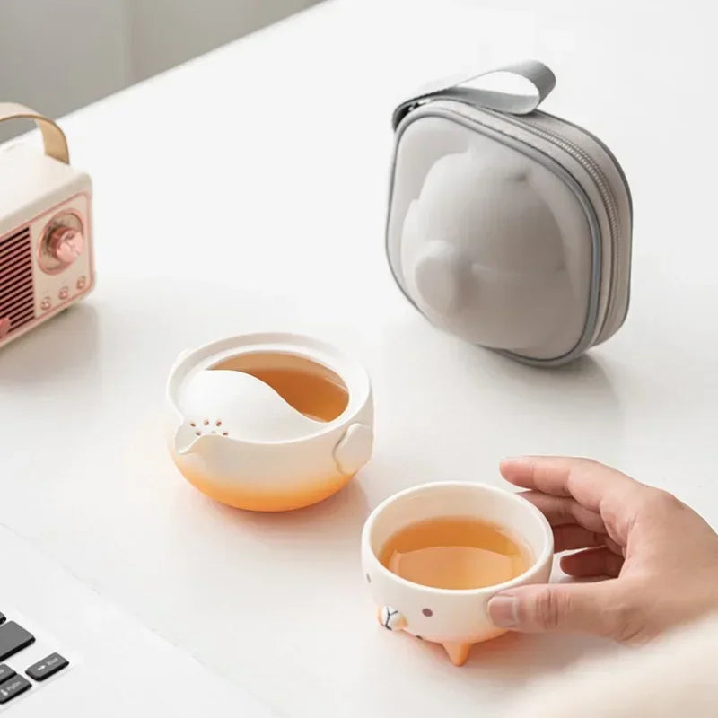 Shiba Inu Portable Travel Tea Cup Set