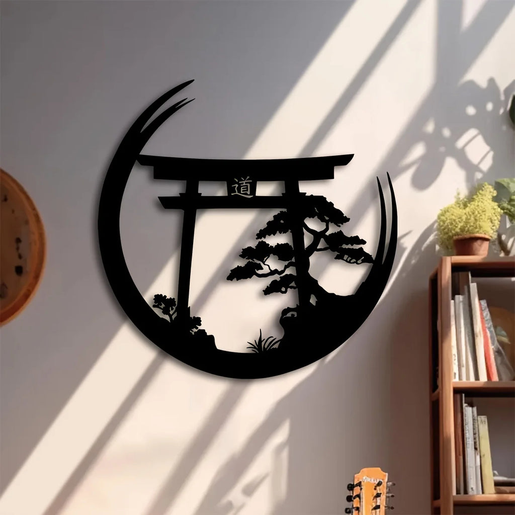 Shinto Bonsai Torii Gate Metal Wall Art