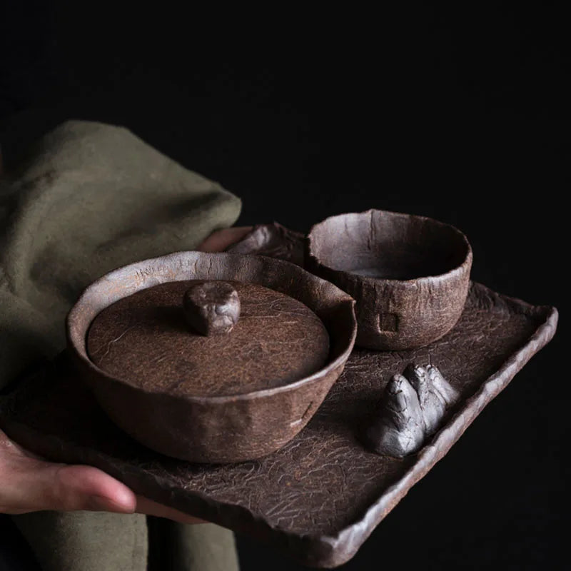 Simple Retro Stoneware Small Tea Cup