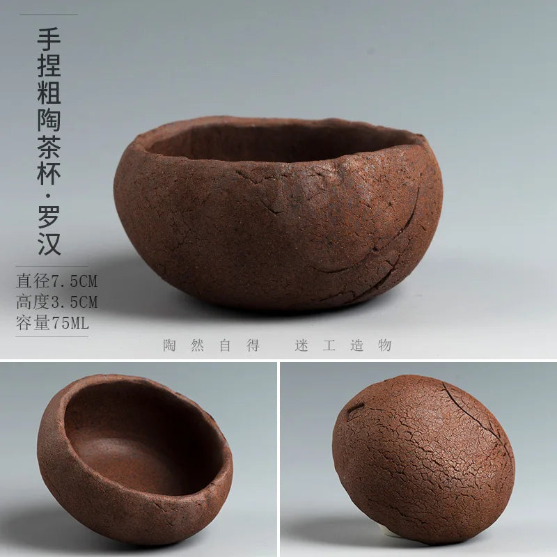 Simple Retro Stoneware Small Tea Cup