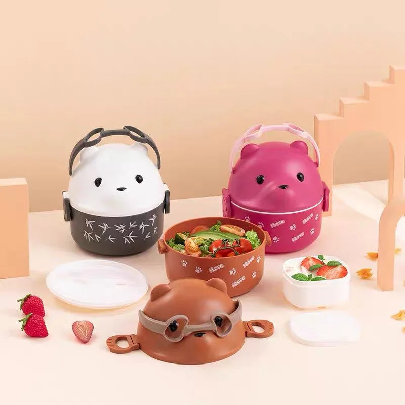 Stackable Japanese Bento Bear Box