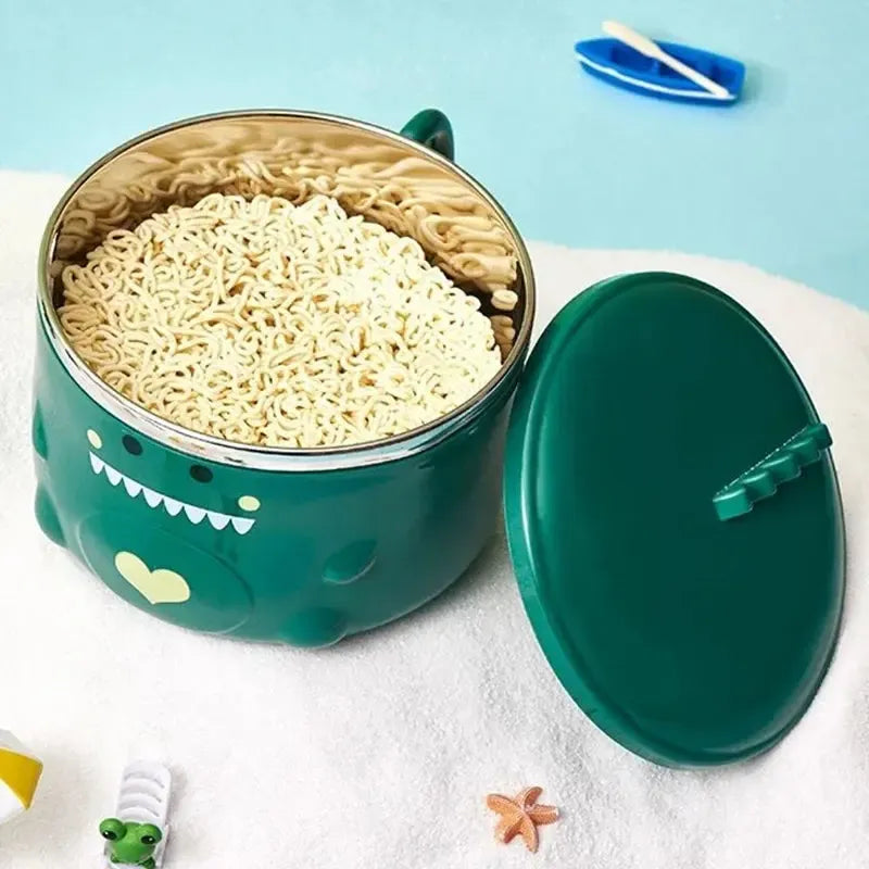 Stainless Steel Dinosaur Instant Noodle Bowl