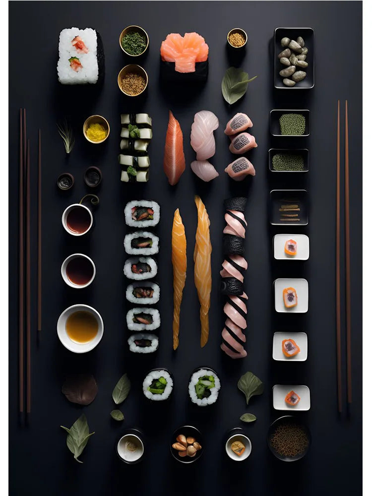 Vintage Culinary Sushi Posters