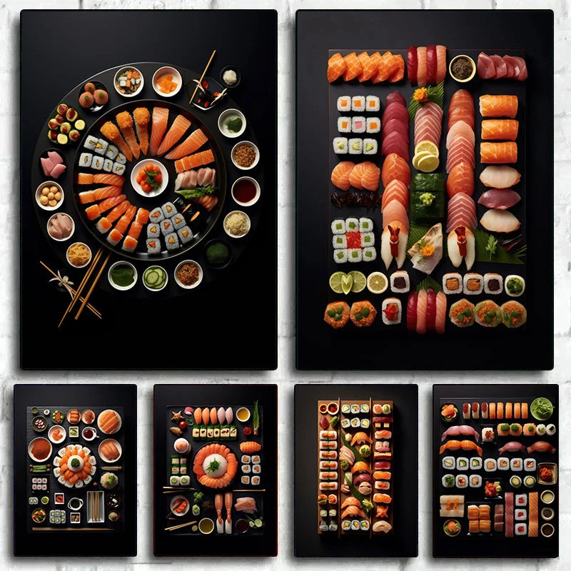Vintage Culinary Sushi Posters