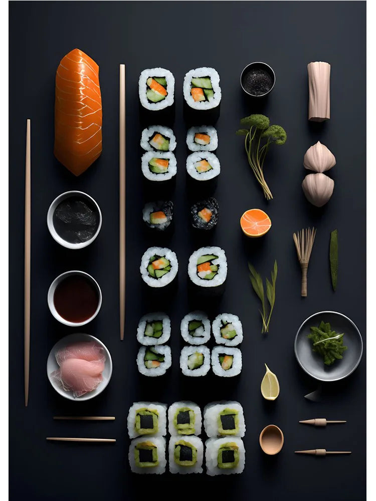 Vintage Culinary Sushi Posters