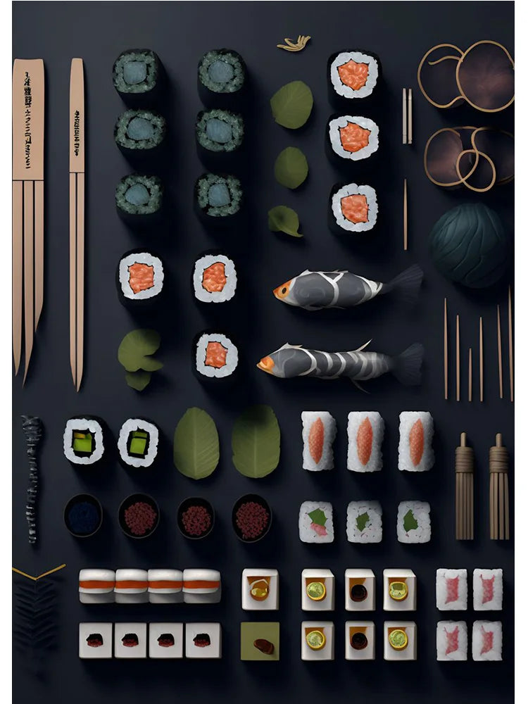 Vintage Culinary Sushi Posters