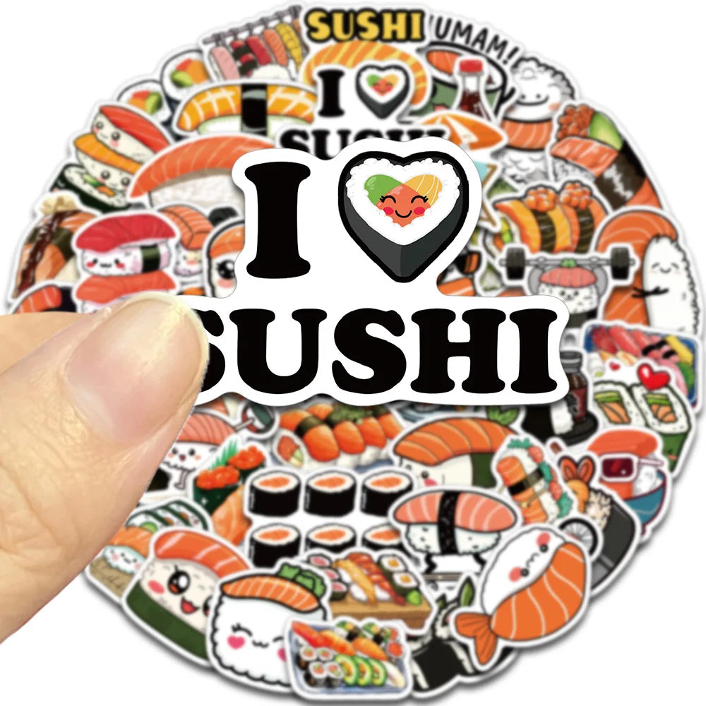 Waterproof Sushi Stickers (50 Pieces)