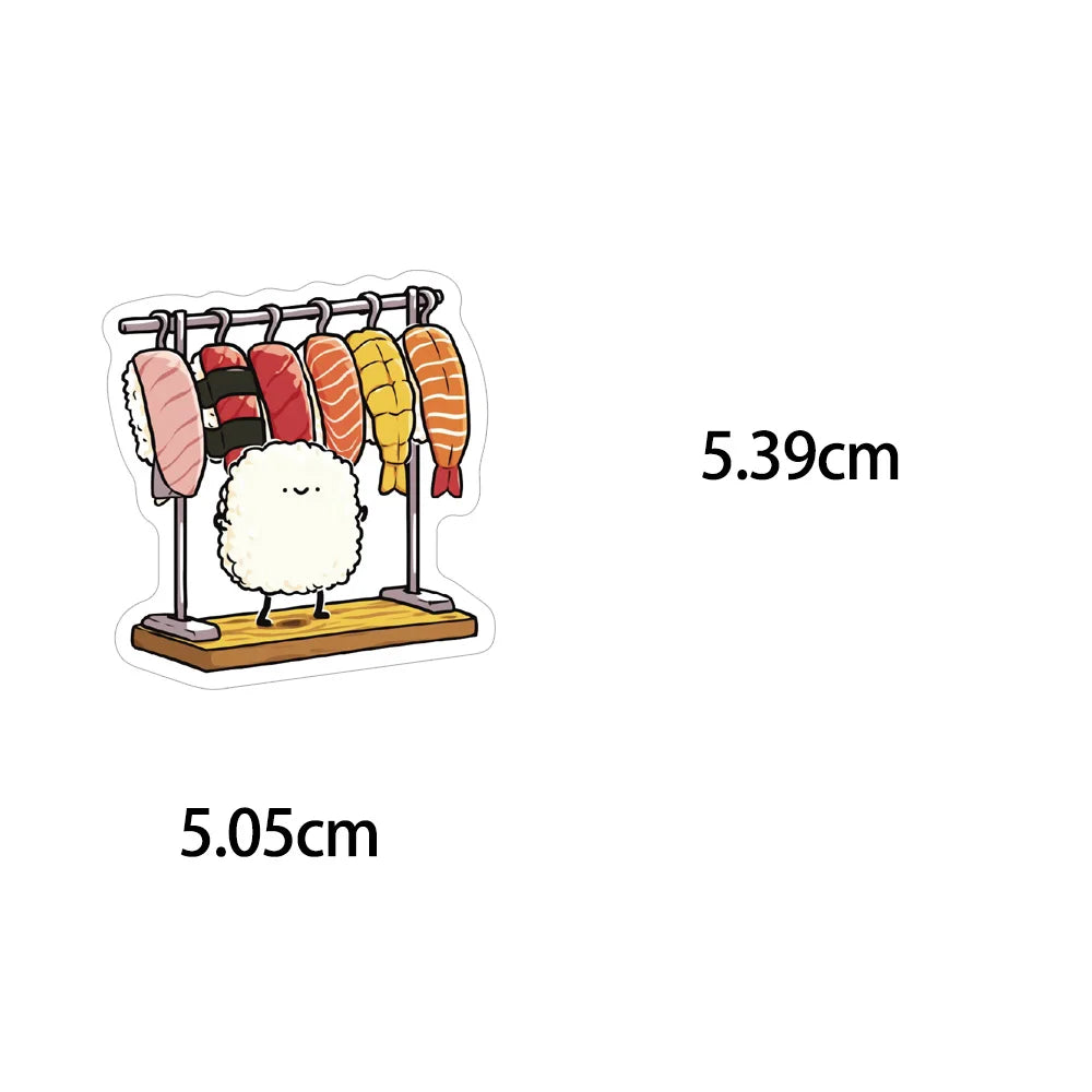 Waterproof Sushi Stickers (50 Pieces)