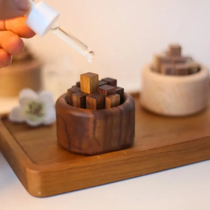 Wood Cube Essential Oil Diffuser