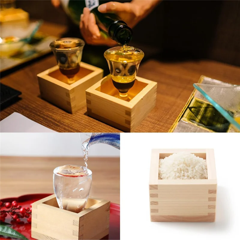 Wooden Sake Cup Masu Box