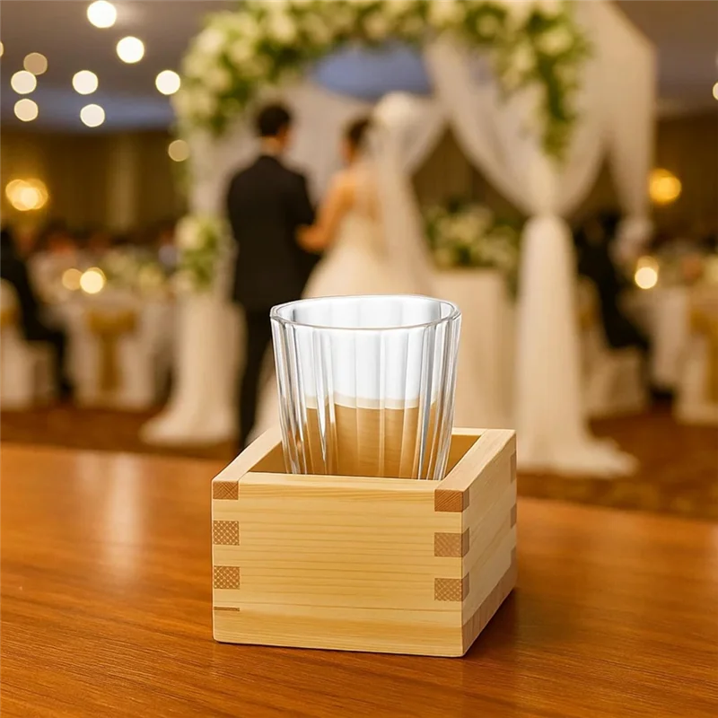 Wooden Sake Cup Masu Box