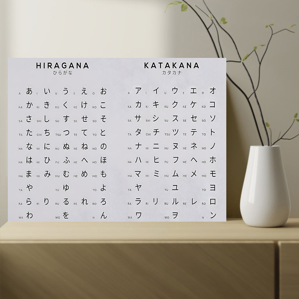 Japanese Canvas Hiragana Katakana Poster